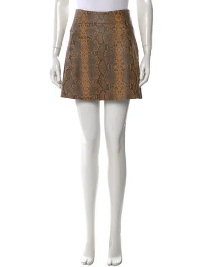 Pre-owned Veda Leather Mini Skirt In Brown