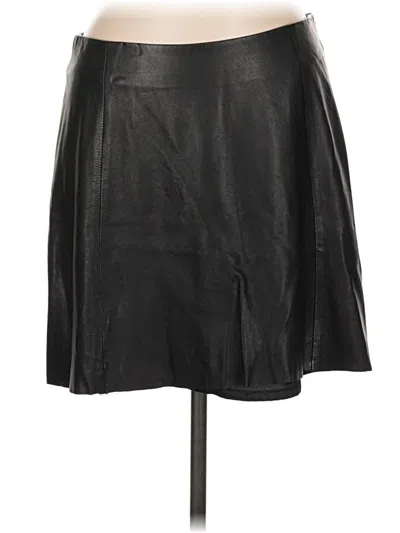 Pre-owned Veda Leather Skirt In Black