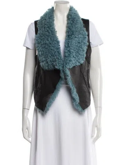 Pre-owned Veda Leather Vest In Blue