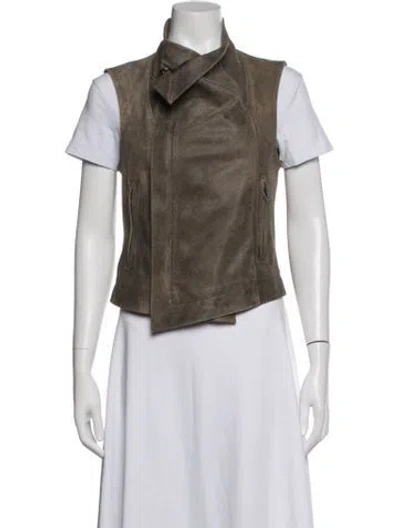 Pre-owned Veda Leather Vest In Neutrals
