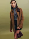 Veda Lincoln Suede Shirt Jacket Natural Small In Brown