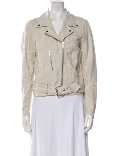 Pre-owned Veda Linen Biker Jacket In Neutral