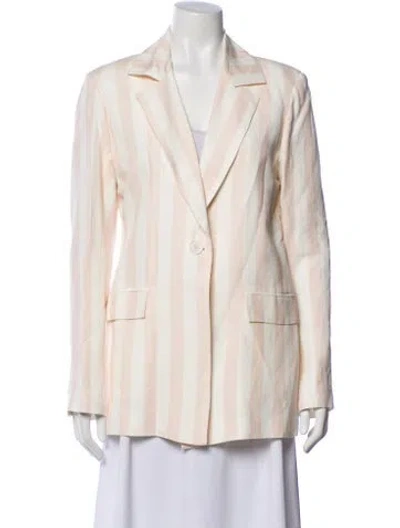 Pre-owned Veda Linen Striped Blazer In Neutral