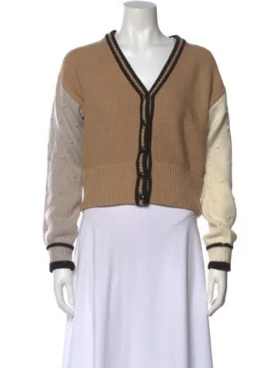 Pre-owned Veda Merino Wool Colorblock Pattern Sweater In Neutral