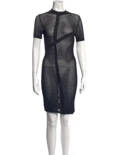 Pre-owned Veda Mock Neck Knee-length Dress In Black
