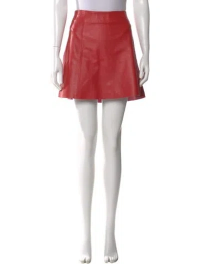 Pre-owned Veda Raw-edge Trim Mini Skirt In Red