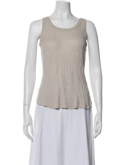 Pre-owned Veda Scoop Neck Sleeveless Top In Brown