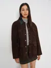 Veda Scottie Suede Jacket Brown Xl In Brown
