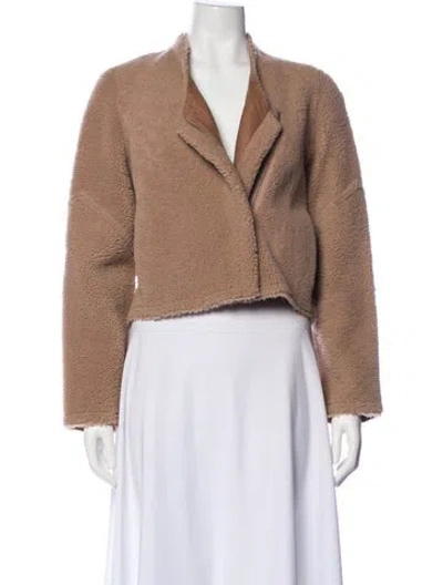 Pre-owned Veda Shearling Fur Jacket In Brown