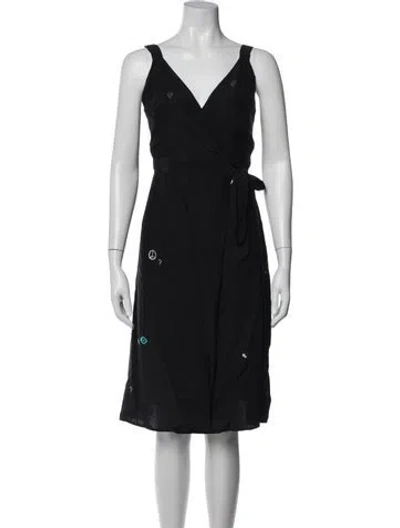 Pre-owned Veda Silk Knee-length Dress In Black
