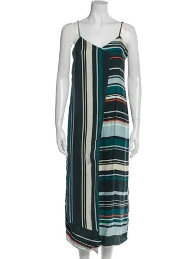 Pre-owned Veda Silk Long Dress In Blue