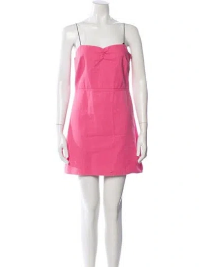 Pre-owned Veda Square Neckline Mini Dress In Pink
