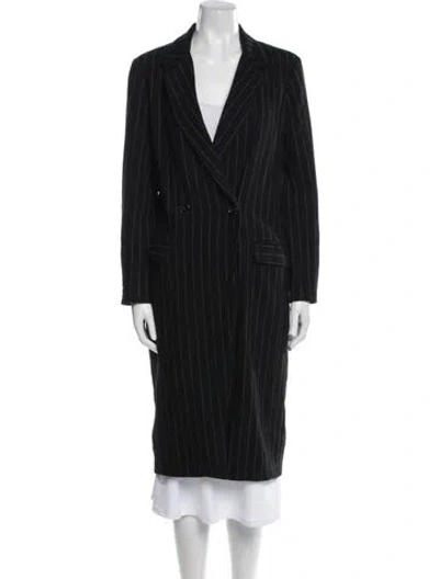 Pre-owned Veda Striped Coat In Black