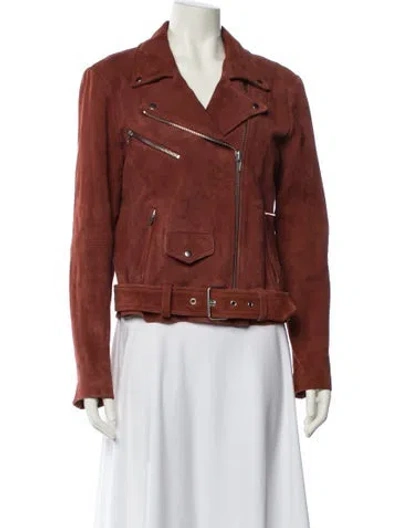 Pre-owned Veda Suede Biker Jacket In Brown