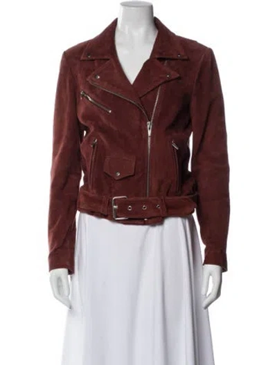 Pre-owned Veda Suede Biker Jacket In Brown