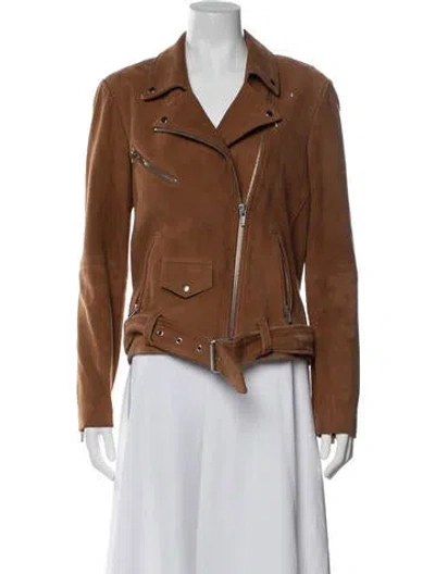 Pre-owned Veda Suede Biker Jacket In Brown