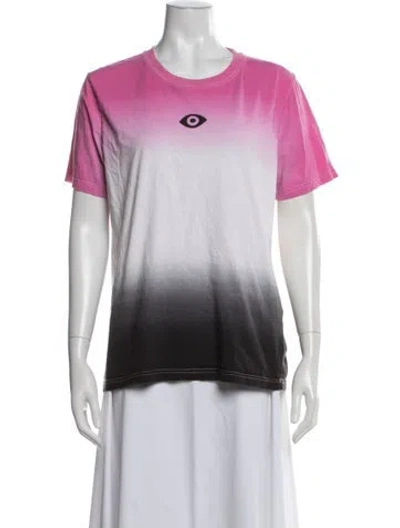 Pre-owned Veda Tie-dye Print Crew Neck T-shirt In White
