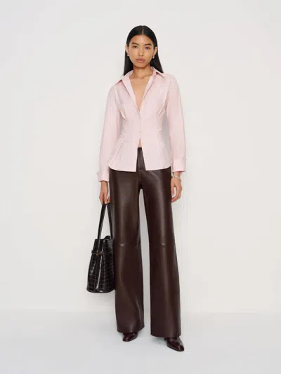 Veda Vida Low Rise Leather Pant Red 8