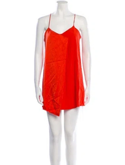 Pre-owned Veda V-neck Mini Dress In Orange