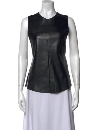 Pre-owned Veda V-neck Sleeveless Top In Black