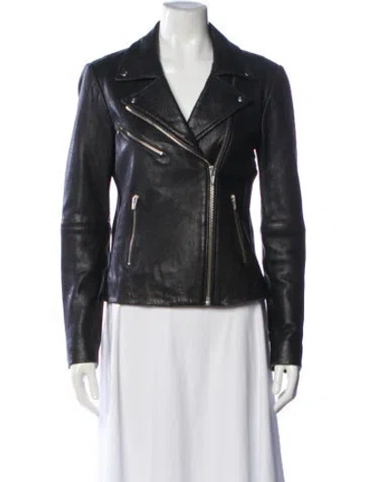 Pre-owned Veda X Reformation Faux Leather Biker Jacket In Gray