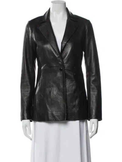 Pre-owned Veda X Reformation Faux Leather Blazer In Black