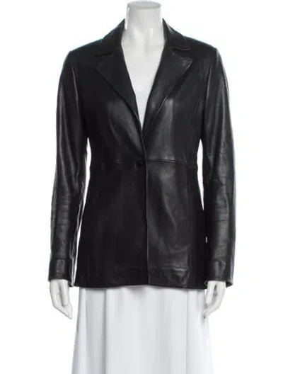 Pre-owned Veda X Reformation Lamb Leather Blazer In Black