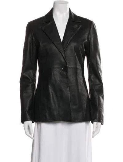 Pre-owned Veda X Reformation Lamb Leather Blazer In Green