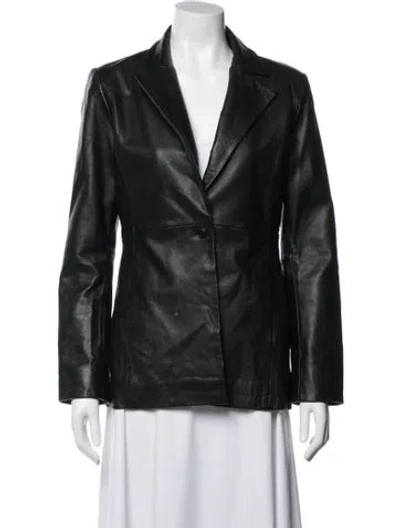 Pre-owned Veda X Reformation Lamb Leather Blazer In Green