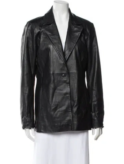 Pre-owned Veda X Reformation Lamb Leather Coat In Black