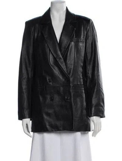 Pre-owned Veda X Reformation Lamb Leather Coat In Black