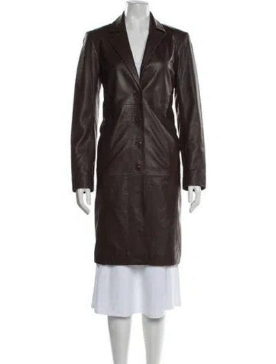 Pre-owned Veda X Reformation Lamb Leather Coat In Brown