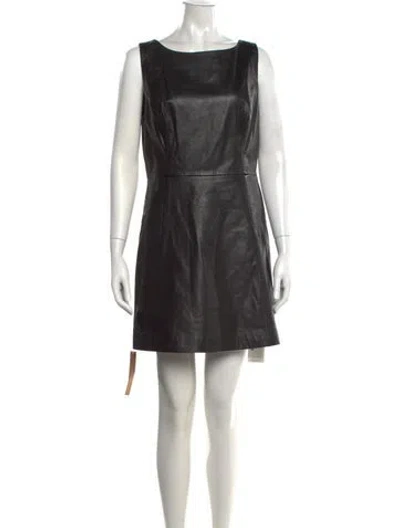 Pre-owned Veda X Reformation Lamb Leather Mini Dress In Black