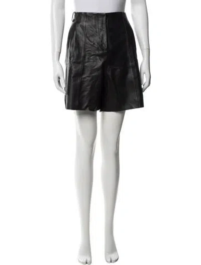 Pre-owned Veda X Reformation Lamb Leather Mini Shorts In Black