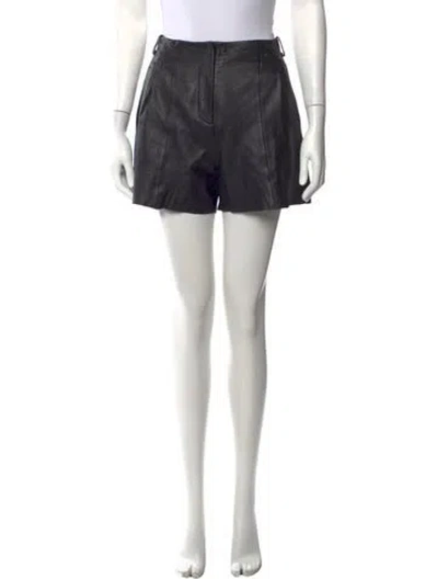 Pre-owned Veda X Reformation Lamb Leather Mini Shorts In Black