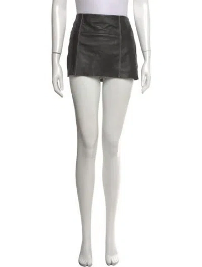 Pre-owned Veda X Reformation Lamb Leather Mini Skirt In Black