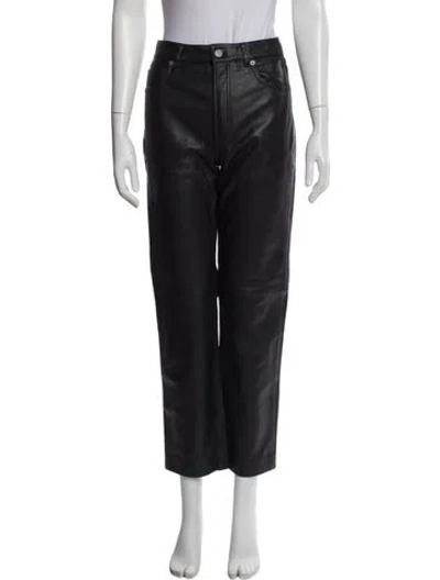 Pre-owned Veda X Reformation Lamb Leather Straight Leg Pants In Blue