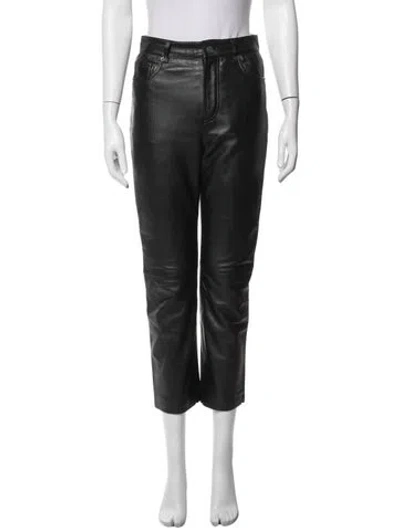 Pre-owned Veda X Reformation Lamb Leather Straight Leg Pants In Blue