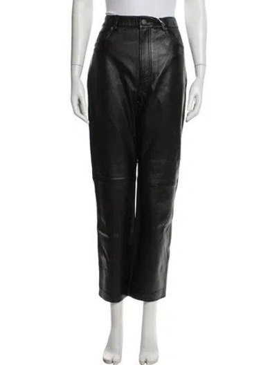 Pre-owned Veda X Reformation Lamb Leather Straight Leg Pants W/ Tags In Black
