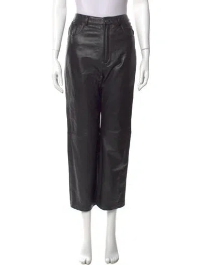 Pre-owned Veda X Reformation Lamb Leather Wide Leg Pants In Black