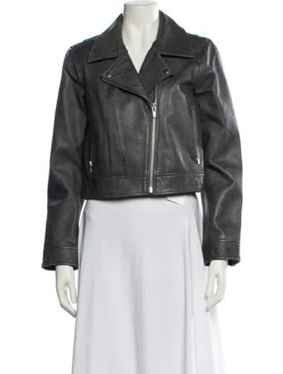 Pre-owned Veda X Reformation Leather Biker Jacket In Black