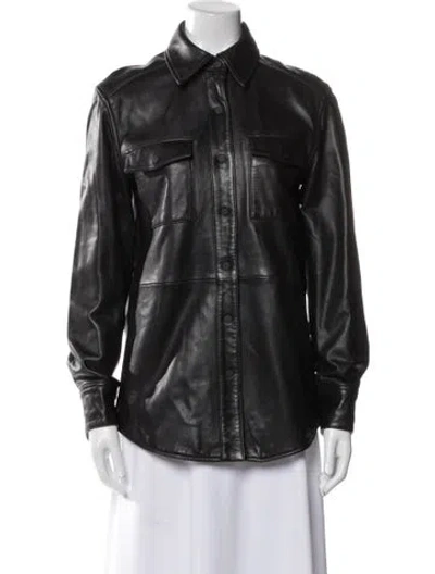 Pre-owned Veda X Reformation Leather Biker Jacket In Black
