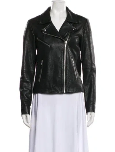 Pre-owned Veda X Reformation Leather Biker Jacket In Green