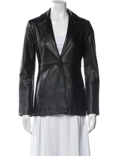 Pre-owned Veda X Reformation Leather Blazer In Black