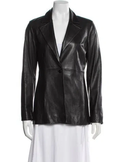 Pre-owned Veda X Reformation Leather Blazer In Black