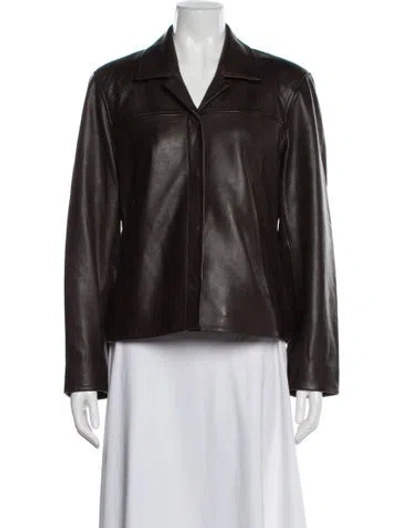 Pre-owned Veda X Reformation Leather Blazer In Brown