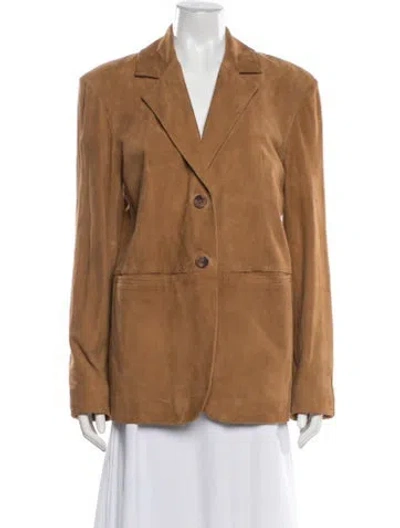 Pre-owned Veda X Reformation Leather Blazer In Brown