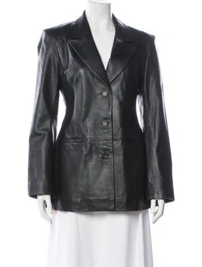 Pre-owned Veda X Reformation Leather Blazer W/ Tags In Black