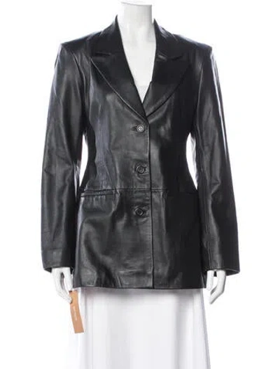 Pre-owned Veda X Reformation Leather Blazer W/ Tags In Black