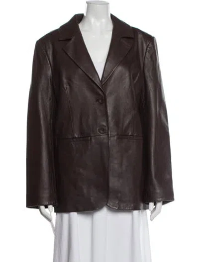 Pre-owned Veda X Reformation Leather Blazer W/ Tags In Brown